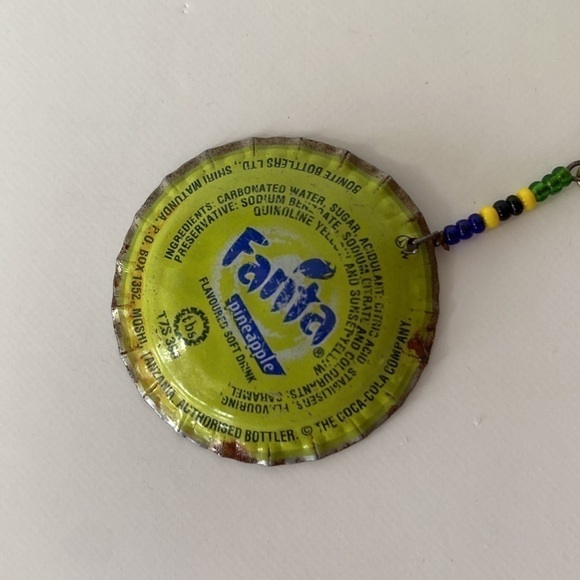 Handcrafted Fanta bottle earrings - Picture 4 of 6